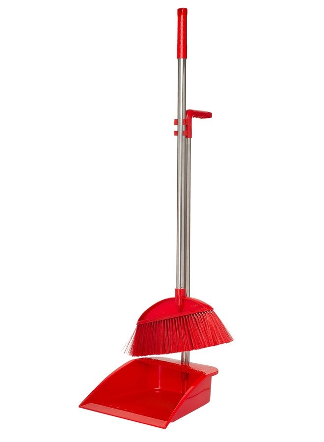 GNEY Broom and Dustpan Set - Self-Cleaning Broom Bristles - Ideal Kitchen, Home and Lobby Broom and Dustpan Combo - Premium Brush, Wisp and Dust Cleaner (Design 6) - Image 1